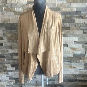 Sofia Vergara Women's Tan Drape Front Jacket